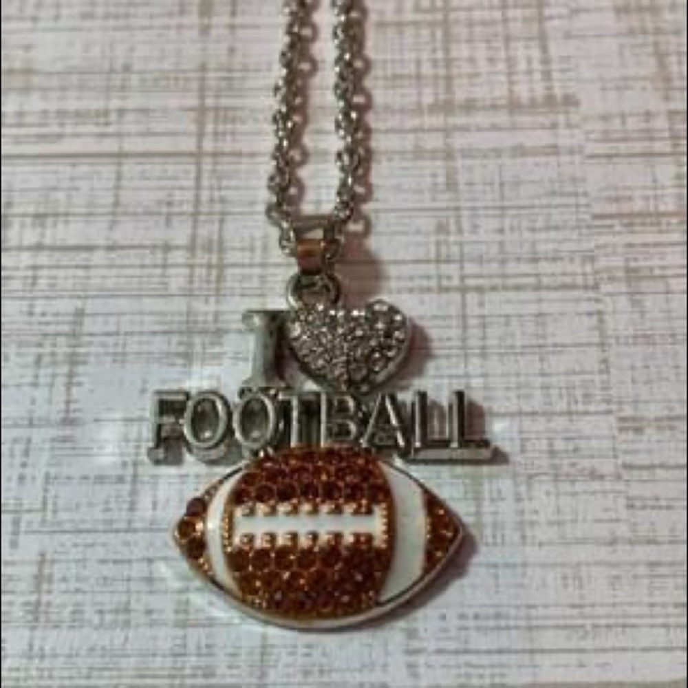 Bling I ❤️ Football Necklace